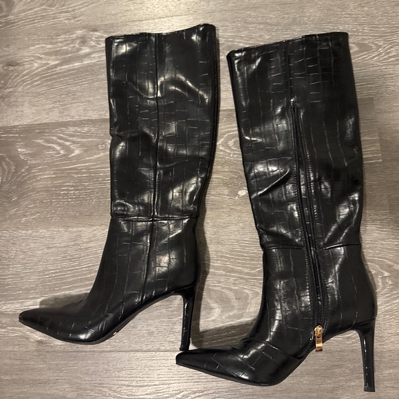 Billini - Billy Boots in Black Croc Knee high boots - Picture 1 of 5